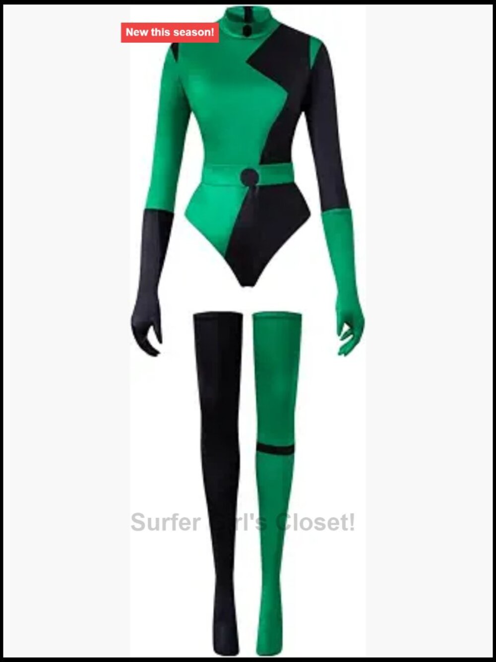 Shego Cosplay Costume Sexy Bodysuit Super Villain Halloween Women's Outfit
